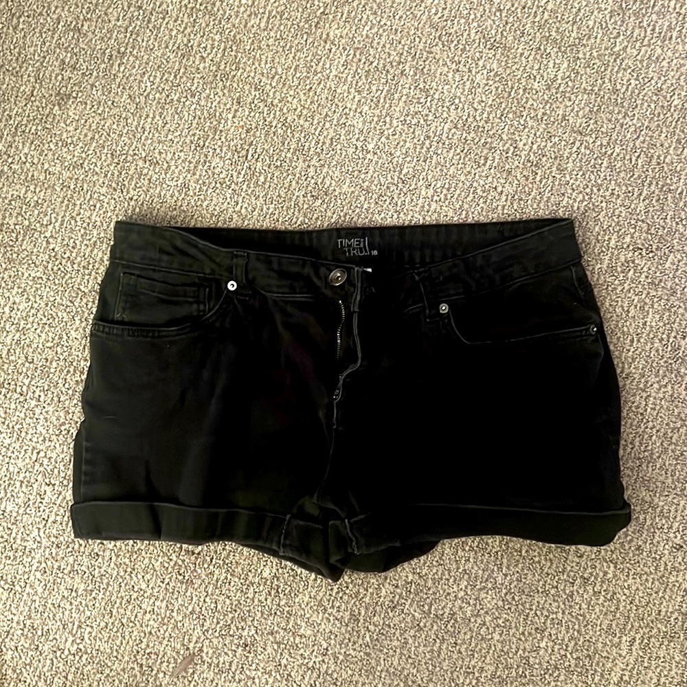 black shorts